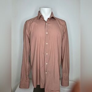 Culturata Size L/42 16 1/2 Men's Pink Tailored Fit Shirt -Made In Italy